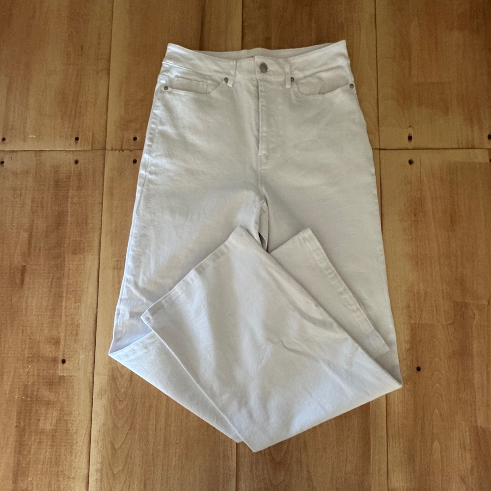 Almost Famous Womens High Rise Wide Leg Jeans White Size 7 Cotton Blend Stretch